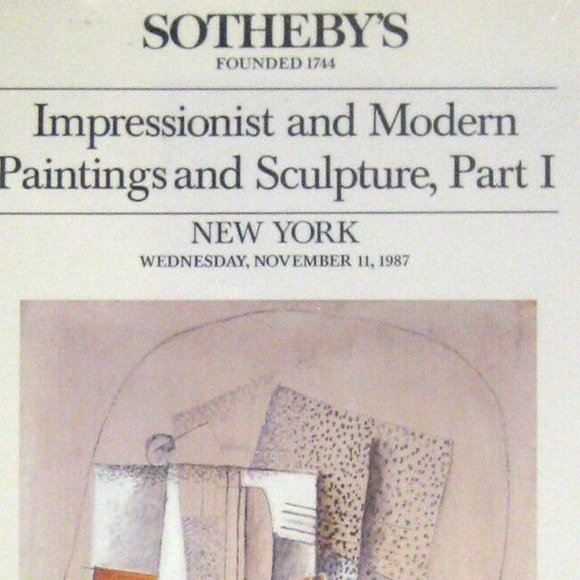 Sothebys Catalog 1987 New York Impressionist Paintings Part 1 Folded Cover - Picture 3 of 12